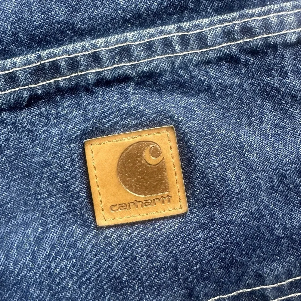 Carhartt Men's Jeans 42x30 Blue‎ Denim Dungaree Work Pants Straight